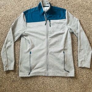 Orvis Blue and Gray Knit Jacket Size Medium